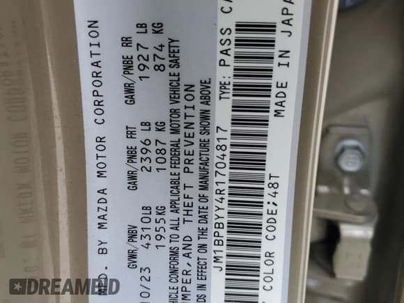 ✅ 2024 Mazda 3 Carbon Edition • VIN: JM1BPBYY4R1704817 • Lot: 82060155. Wystawiony na Copart z przebiegiem 8 435 mil. Bezpłatny archiwum sprzedaży aukcyjnych z USA i szczegółowy raport historii pojazdu na DreamBid. Zdjęcie 12.