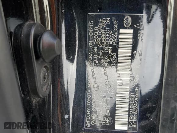 ✅ 2015 Lexus RC 350 F Sport • VIN: JTHSE5BC8F5003768 • Lot: 70042805. Listed on Copart with 167,302 mi. Free auction sales archive from the USA and detailed vehicle history report at DreamBid. Image 13.