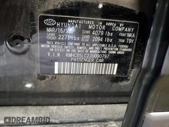 ✅ 2018 Hyundai Ioniq Limited • VIN: KMHC85LC2JU090797 • Lot: 54554125. Wystawiony na Copart z przebiegiem 43 206 mil. Bezpłatny archiwum sprzedaży aukcyjnych z USA i szczegółowy raport historii pojazdu na DreamBid. Zdjęcie 12.