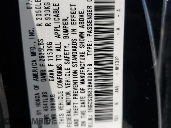 ✅ 2011 Honda Accord EX-L • VIN: 1HGCS2B82BA008718 • Лот: 68894105. Опубликован ранее на Copart с пробегом Не указан. Бесплатный доступ к архиву аукционных продаж из США и подробный отчёт об истории автомобиля на DreamBid. Изображение 12.