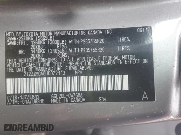 ✅ 2017 Lexus RX 350 • VIN: 2T2ZZMCA0HC072113 • Lot: 55808185. Listed on Copart with 99,900 mi. Free auction sales archive from the USA and detailed vehicle history report at DreamBid. Image 13.