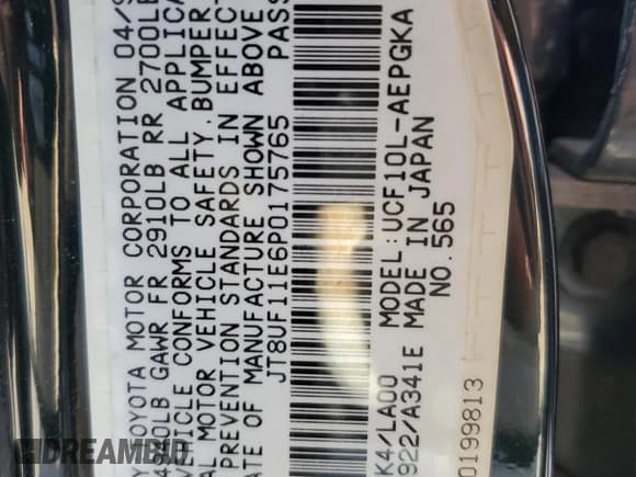 ✅ 1993 Lexus LS • VIN: JT8UF11E6P0175765 • Лот: 47303144. Опубликован ранее на Copart с пробегом Не указан. Бесплатный доступ к архиву аукционных продаж из США и подробный отчёт об истории автомобиля на DreamBid. Изображение 12.