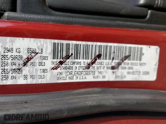 ✅ 2015 Jeep Grand Cherokee Altitude • VIN: 1C4RJEAG9FC669758 • Лот: 87066005. Опубликован ранее на Copart с пробегом 201 818 миль. Бесплатный доступ к архиву аукционных продаж из США и подробный отчёт об истории автомобиля на DreamBid. Изображение 13.