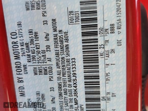 ✅ 2025 Lincoln Nautilus Reserve • VIN: 5LMPJ8K4XSJ913333 • Lot: 90881535. Wystawiony na Copart z przebiegiem 309 mil. Bezpłatny archiwum sprzedaży aukcyjnych z USA i szczegółowy raport historii pojazdu na DreamBid. Zdjęcie 13.