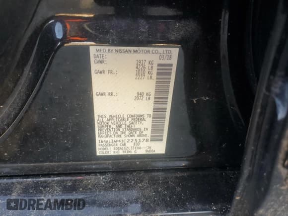 ✅ 2018 Nissan Altima SV • VIN: 1N4AL3AP4JC225178 • Lot: 87258075. Listed on Copart with 101,448 mi. Free auction sales archive from the USA and detailed vehicle history report at DreamBid. Image 12.