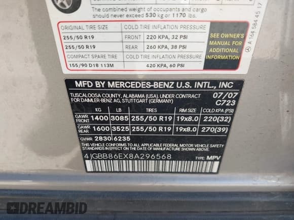 ✅ 2008 Mercedes-Benz M 350 • VIN: 4JGBB86EX8A296568 • Lot: 43921984. Listed on IAAI with 127,810 mi. Free auction sales archive from the USA and detailed vehicle history report at DreamBid. Image 9.