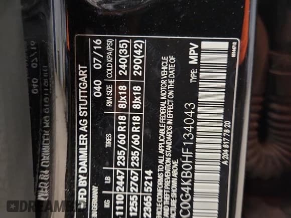 ✅ 2017 Mercedes-Benz GLC 300 • VIN: WDC0G4KB0HF134043 • Lot: 70672495. Wystawiony na Copart z przebiegiem 48 121 mil. Bezpłatny archiwum sprzedaży aukcyjnych z USA i szczegółowy raport historii pojazdu na DreamBid. Zdjęcie 14.