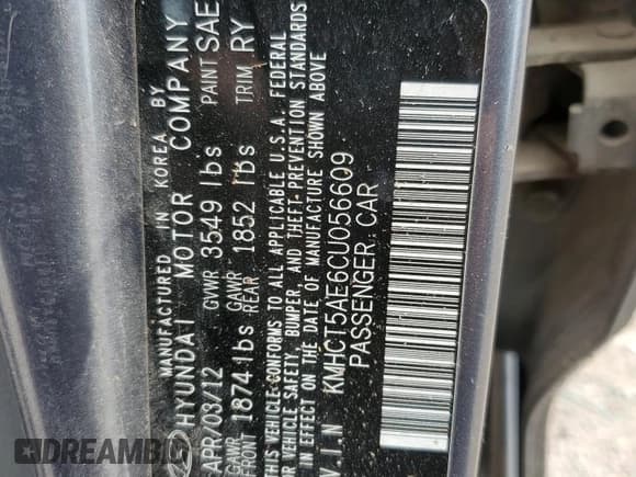 ✅ 2012 Hyundai Accent GS • VIN: KMHCT5AE6CU056609 • Лот: 82530524. Опубликован ранее на Copart с пробегом 107 185 миль. Бесплатный доступ к архиву аукционных продаж из США и подробный отчёт об истории автомобиля на DreamBid. Изображение 12.