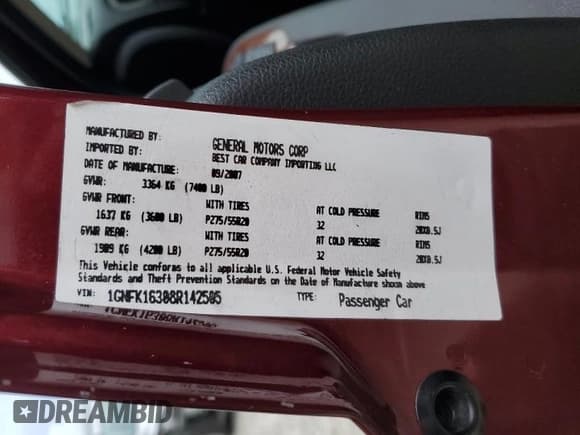 ✅ 2008 Chevrolet Suburban 2LT • VIN: 1GNFK16308R142505 • Lot: 64755454. Wystawiony na Copart z przebiegiem 183 871 mil. Bezpłatny archiwum sprzedaży aukcyjnych z USA i szczegółowy raport historii pojazdu na DreamBid. Zdjęcie 13.
