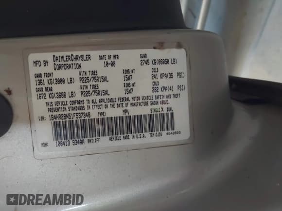 ✅ 2001 Dodge Durango • VIN: 1B4HR28N51F537348 • Lot: 42841234. Wystawiony na IAAI z przebiegiem 211 217 mil. Bezpłatny archiwum sprzedaży aukcyjnych z USA i szczegółowy raport historii pojazdu na DreamBid. Zdjęcie 9.