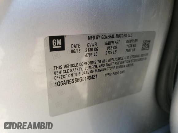 ✅ 2016 Cadillac CTS Luxury Collection RWD • VIN: 1G6AR5SS6G0193421 • Лот: 82503865. Опубликован ранее на Copart с пробегом 144 580 миль. Бесплатный доступ к архиву аукционных продаж из США и подробный отчёт об истории автомобиля на DreamBid. Изображение 12.
