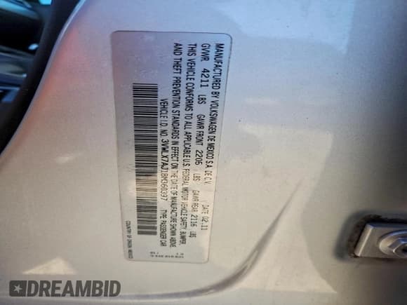 ✅ 2011 Volkswagen Jetta SEL • VIN: 3VWLX7AJ1BM360397 • Lot: 94114605. Listed on Copart with 74,261 mi. Free auction sales archive from the USA and detailed vehicle history report at DreamBid. Image 13.