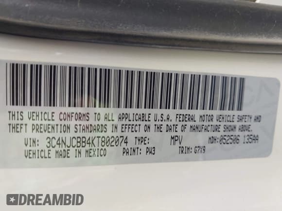 ✅ 2019 Jeep Compass Latitude • VIN: 3C4NJCBB4KT802074 • Лот: 42989397. Опубликован ранее на IAAI с пробегом 132 353 миль. Бесплатный доступ к архиву аукционных продаж из США и подробный отчёт об истории автомобиля на DreamBid. Изображение 9.