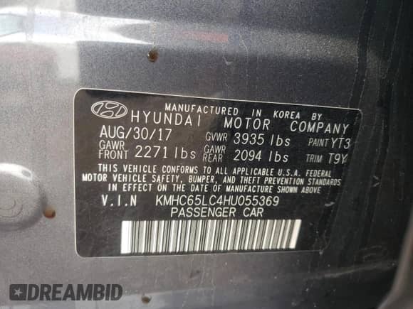 2017 Hyundai Ioniq Blue с VIN KMHC65LC4HU055369, выставлен на аукционе Copart как лот 69185973 с пробегом 85 795 миль миль и Списание • Salvage title. История ставок и продаж доступна на DreamBid. Изображение 13.