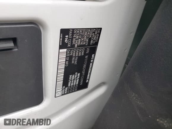 ✅ 2023 Mercedes-Benz Sprinter Cargo • VIN: W1Y70BGY0PT123999 • Lot: 67495075. Listed on Copart with 164,964 mi. Free auction sales archive from the USA and detailed vehicle history report at DreamBid. Image 13.