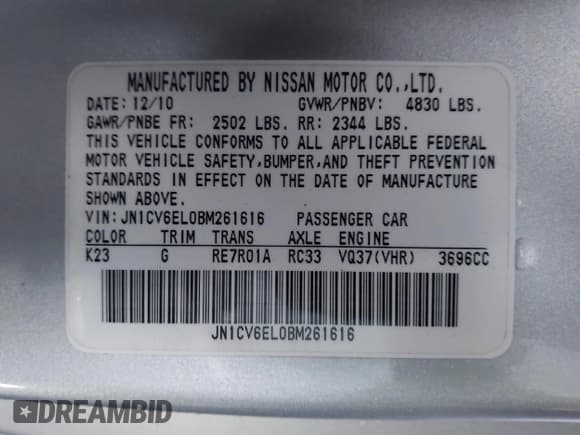 ✅ 2011 Infiniti G37 x • VIN: JN1CV6EL0BM261616 • Lot: 43774126. Wystawiony na IAAI z przebiegiem 132 870 mil. Bezpłatny archiwum sprzedaży aukcyjnych z USA i szczegółowy raport historii pojazdu na DreamBid. Zdjęcie 9.
