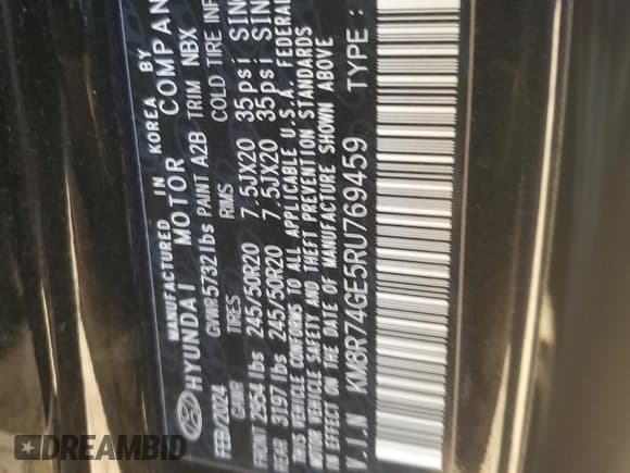 ✅ 2024 Hyundai Palisade Calligraphy • VIN: KM8R74GE5RU769459 • Лот: 82028074. Опубликован ранее на Copart с пробегом 11 590 миль. Бесплатный доступ к архиву аукционных продаж из США и подробный отчёт об истории автомобиля на DreamBid. Изображение 13.