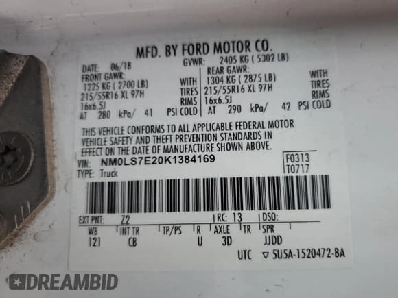 ✅ 2019 Ford Transit Connect XL • VIN: NM0LS7E20K1384169 • Лот: 59679035. Опубликован ранее на Copart с пробегом 65 271 миль. Бесплатный доступ к архиву аукционных продаж из США и подробный отчёт об истории автомобиля на DreamBid. Изображение 13.