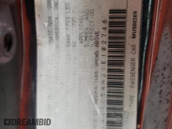 ✅ 2001 Mitsubishi Eclipse GT • VIN: 4A3AC54H21E102748 • Lot: 36481933. Listed on Copart with 152,255 mi. Free auction sales archive from the USA and detailed vehicle history report at DreamBid. Image 13.