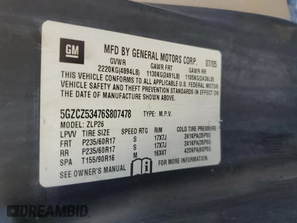 ✅ 2006 Saturn VUE • VIN: 5GZCZ53476S807478 • Lot: 63708555. Wystawiony na Copart z przebiegiem 157 116 mil. Bezpłatny archiwum sprzedaży aukcyjnych z USA i szczegółowy raport historii pojazdu na DreamBid. Zdjęcie 13.