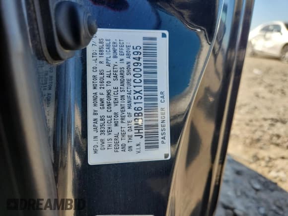 ✅ 2001 Honda Prelude SH • VIN: JHMBB615X1C009495 • Lot: 90538935. Listed on Copart with 211,081 mi. Free auction sales archive from the USA and detailed vehicle history report at DreamBid. Image 12.