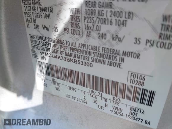 ✅ 2011 Ford Escape Hybrid • VIN: 1FMCU4K33BKB53300 • Lot: 42561682. Wystawiony na IAAI z przebiegiem 144 628 mil. Bezpłatny archiwum sprzedaży aukcyjnych z USA i szczegółowy raport historii pojazdu na DreamBid. Zdjęcie 9.