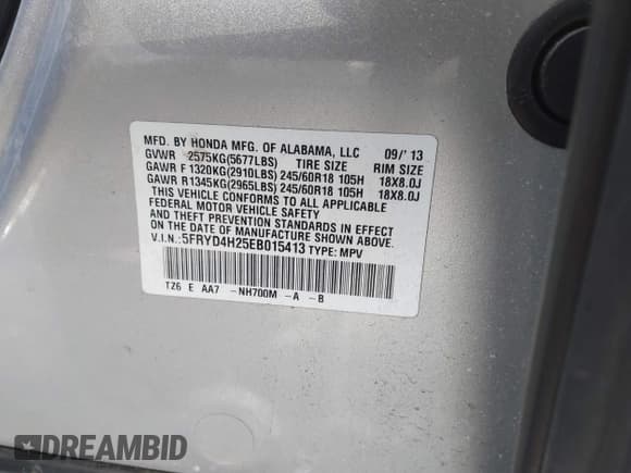 ✅ 2014 Acura MDX • VIN: 5FRYD4H25EB015413 • Lot: 41773670. Listed on IAAI with 227,998 mi. Free auction sales archive from the USA and detailed vehicle history report at DreamBid. Image 9.