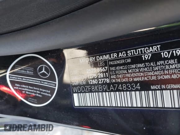 ✅ 2020 Mercedes-Benz E 63 S AMG • VIN: WDDZF8KB9LA748334 • Lot: 41318226. Wystawiony na IAAI z przebiegiem 43 135 mil. Bezpłatny archiwum sprzedaży aukcyjnych z USA i szczegółowy raport historii pojazdu na DreamBid. Zdjęcie 9.