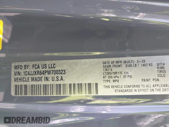 ✅ 2023 Jeep Wrangler Rubicon • VIN: 1C4JJXR64PW700323 • Лот: 42407681. Опубликован ранее на IAAI с пробегом 21 034 миль. Бесплатный доступ к архиву аукционных продаж из США и подробный отчёт об истории автомобиля на DreamBid. Изображение 9.