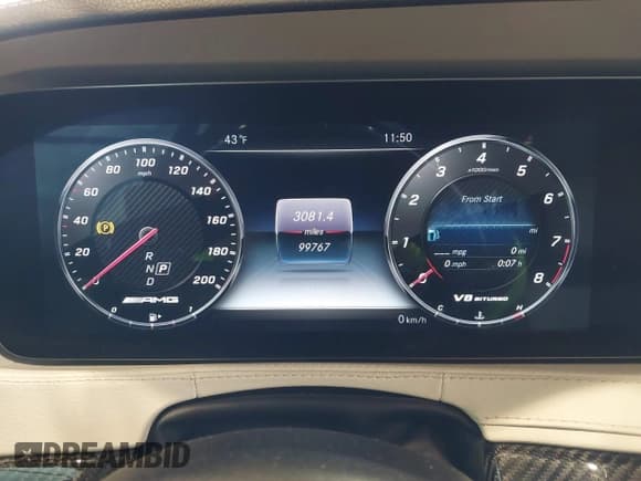 ✅ 2020 Mercedes-Benz S 63 AMG • VIN: W1KUG8JB1LA562389 • Lot: 41217563. Listed on IAAI with 99,767 mi. Free auction sales archive from the USA and detailed vehicle history report at DreamBid. Image 7.