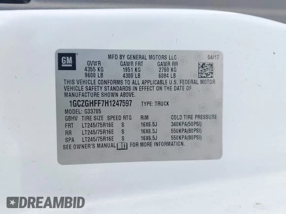 ✅ 2017 Chevrolet Express Cargo • VIN: 1GCZGHFF7H1247597 • Lot: 42558528. Listed on IAAI with 258,895 mi. Free auction sales archive from the USA and detailed vehicle history report at DreamBid. Image 9.