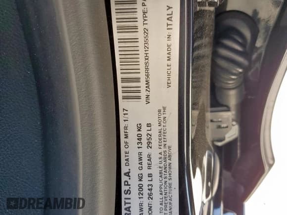 ✅ 2017 Maserati Quattroporte S Q4 GranSport • VIN: ZAM56RRSXH1235522 • Лот: 90993935. Опубликован ранее на Copart с пробегом 53 355 миль. Бесплатный доступ к архиву аукционных продаж из США и подробный отчёт об истории автомобиля на DreamBid. Изображение 12.