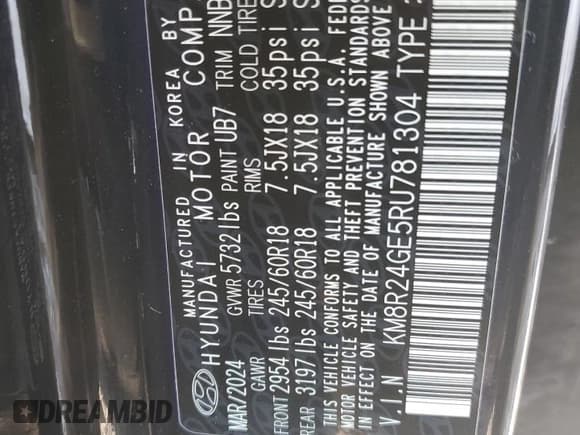 ✅ 2024 Hyundai Palisade SEL • VIN: KM8R24GE5RU781304 • Лот: 88805835. Опубликован ранее на Copart с пробегом 22 085 миль. Бесплатный доступ к архиву аукционных продаж из США и подробный отчёт об истории автомобиля на DreamBid. Изображение 13.
