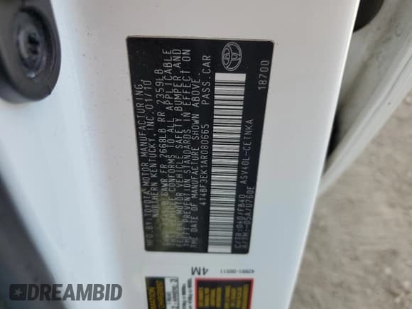 ✅ 2010 Toyota Camry LE • VIN: 4T4BF3EK1AR080665 • Lot: 91882215. Listed on Copart with 155,544 mi. Free auction sales archive from the USA and detailed vehicle history report at DreamBid. Image 12.