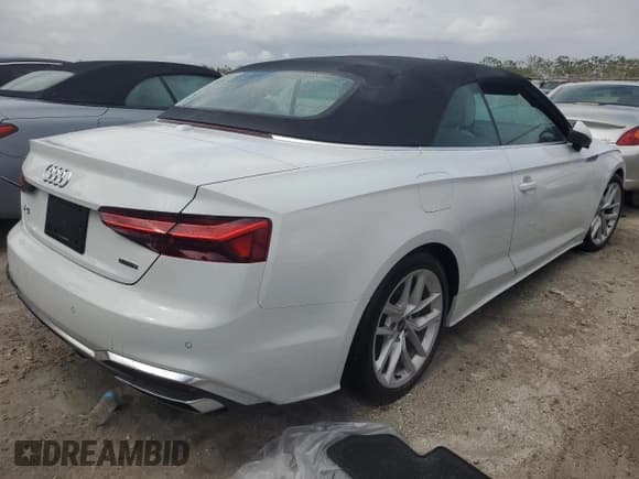 ✅ 2023 Audi A5 Cabriolet S line Premium Plus • VIN: WAU4AGF52PN000991 • Lot: 74499824. Listed on Copart with Not provided. Free auction sales archive from the USA and detailed vehicle history report at DreamBid. Image 3.