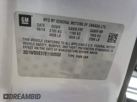 2014 Chevrolet Impala Police Police with VIN 2G1WD5E37E1180502, listed as a Copart auction lot 56597185 with 84,426 mi miles and Salvage title. Bid and sale history available at DreamBid. Image 12.