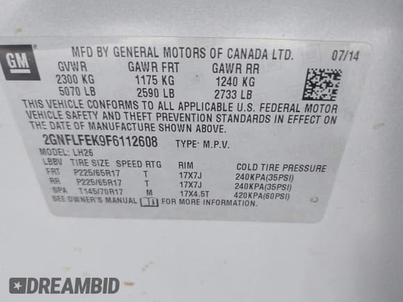 ✅ 2015 Chevrolet Equinox LT • VIN: 2GNFLFEK9F6112608 • Lot: 43146266. Wystawiony na IAAI z przebiegiem 145 540 mil. Bezpłatny archiwum sprzedaży aukcyjnych z USA i szczegółowy raport historii pojazdu na DreamBid. Zdjęcie 9.