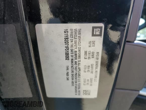 ✅ 2015 Chevrolet Corvette 1LT • VIN: 1G1YB2D71F5108082 • Lot: 53733785. Wystawiony na Copart z przebiegiem 67 448 mil. Bezpłatny archiwum sprzedaży aukcyjnych z USA i szczegółowy raport historii pojazdu na DreamBid. Zdjęcie 12.