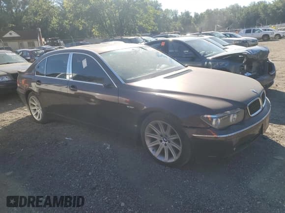 ✅ 2003 BMW 7 Series 745Li • VIN: WBAGN63413DR18433 • Lot: 69979715. Listed on Copart with Not provided. Free auction sales archive from the USA and detailed vehicle history report at DreamBid. Image 4.