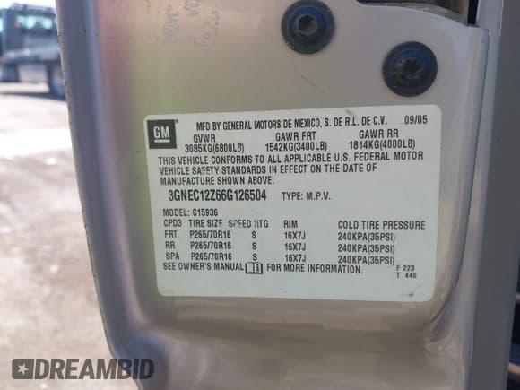 ✅ 2006 Chevrolet Avalanche Z66 • VIN: 3GNEC12Z66G126504 • Lot: 42250757. Listed on IAAI with 178,901 mi. Free auction sales archive from the USA and detailed vehicle history report at DreamBid. Image 9.