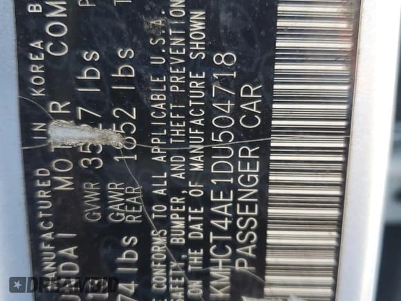 ✅ 2013 Hyundai Accent GLS • VIN: KMHCT4AE1DU504718 • Lot: 90692795. Listed on Copart with 110,196 mi. Free auction sales archive from the USA and detailed vehicle history report at DreamBid. Image 12.