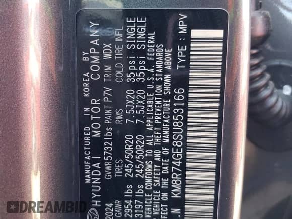 2025 Hyundai Palisade Calligraphy z VIN KM8R74GE8SU853166, wystawiony jako Copart lot #52891185 z przebiegiem 49 mil mil oraz Szkoda całkowita • Salvage title. Historia ofert i sprzedaży dostępna na DreamBid. Obrazek 13.