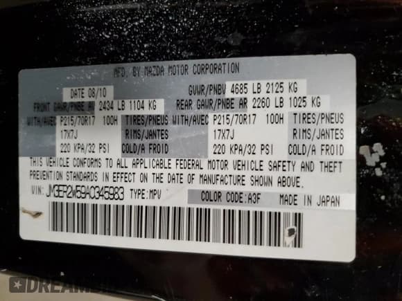 ✅ 2010 Mazda CX-7 SV • VIN: JM3ER2W59A0345983 • Lot: 93314415. Wystawiony na Copart z przebiegiem 140 432 mil. Bezpłatny archiwum sprzedaży aukcyjnych z USA i szczegółowy raport historii pojazdu na DreamBid. Zdjęcie 14.