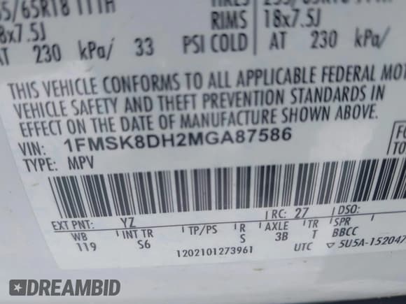 ✅ 2021 Ford Explorer XLT • VIN: 1FMSK8DH2MGA87586 • Lot: 41683730. Wystawiony na IAAI z przebiegiem 55 025 mil. Bezpłatny archiwum sprzedaży aukcyjnych z USA i szczegółowy raport historii pojazdu na DreamBid. Zdjęcie 9.