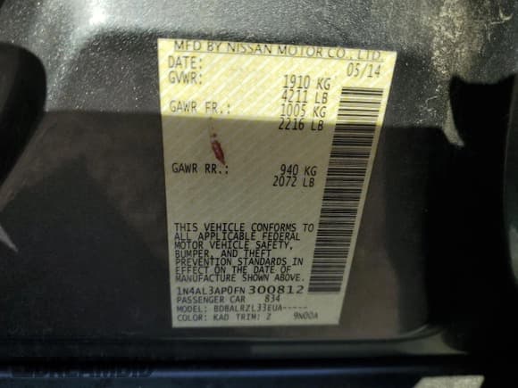 ✅ 2015 Nissan Altima S • VIN: 1N4AL3AP0FN300812 • Lot: 85330755. Listed on Copart with 120,524 mi. Free auction sales archive from the USA and detailed vehicle history report at DreamBid. Image 12.