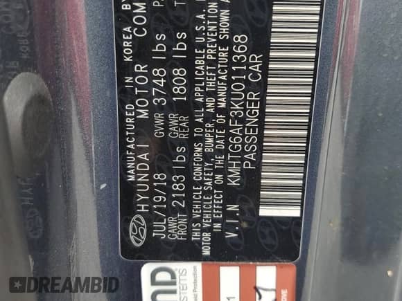 2019 Hyundai Veloster 2.0 с VIN KMHTG6AF3KU011368, выставлен на аукционе Copart как лот 69217564 с пробегом 77 177 миль миль и Списание • Salvage title. История ставок и продаж доступна на DreamBid. Изображение 12.