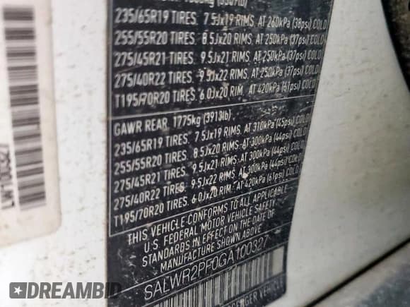 ✅ 2016 Land Rover Range Rover Sport HSE • VIN: SALWR2PF0GA100327 • Lot: 92607175. Listed on Copart with 114,768 mi. Free auction sales archive from the USA and detailed vehicle history report at DreamBid. Image 13.