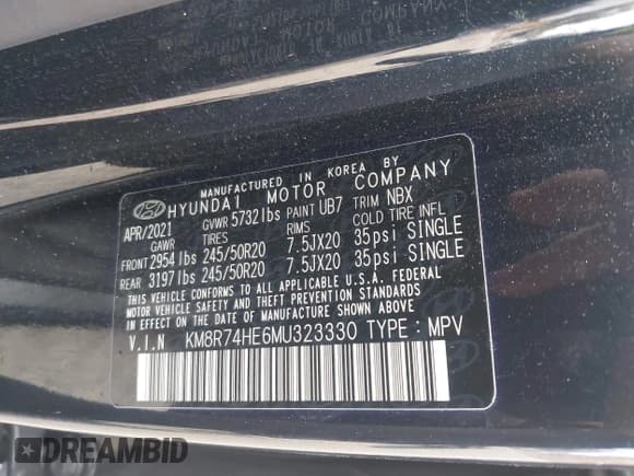 ✅ 2021 Hyundai Palisade Calligraphy • VIN: KM8R74HE6MU323330 • Лот: 43561326. Опубликован ранее на IAAI с пробегом 46 402 миль. Бесплатный доступ к архиву аукционных продаж из США и подробный отчёт об истории автомобиля на DreamBid. Изображение 9.