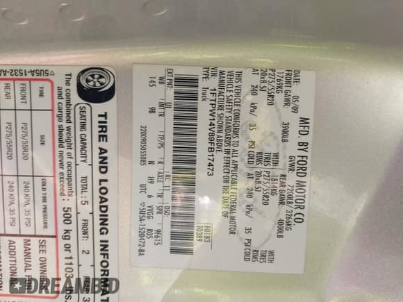 ✅ 2009 Ford F-150 XL • VIN: 1FTPW14V89FB17473 • Лот: 43500507. Опубликован ранее на IAAI с пробегом 132 187 миль. Бесплатный доступ к архиву аукционных продаж из США и подробный отчёт об истории автомобиля на DreamBid. Изображение 9.