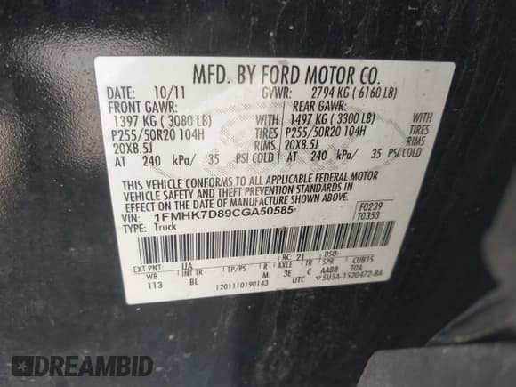 ✅ 2012 Ford Explorer XLT • VIN: 1FMHK7D89CGA50585 • Lot: 42387923. Wystawiony na IAAI z przebiegiem 177 766 mil. Bezpłatny archiwum sprzedaży aukcyjnych z USA i szczegółowy raport historii pojazdu na DreamBid. Zdjęcie 9.